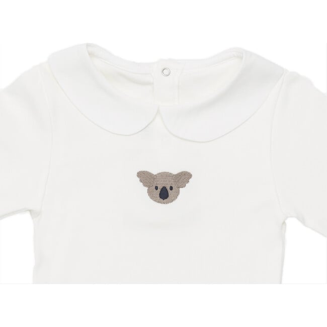 Davo Koala Long Sleeve Long Sleeve Bodysuit, Off-White - Onesies - 4