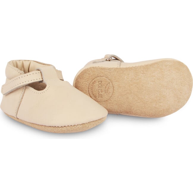 Elia Leather T-Bar Shoes, Cream - Crib Shoes - 5