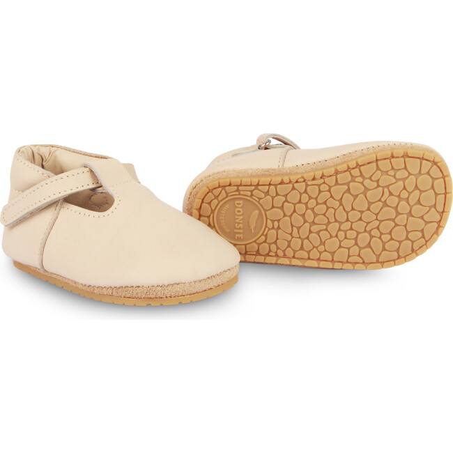 Elia Leather T-Bar Shoes, Cream - Crib Shoes - 6