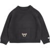 Loeke Koala Embroidered Single Front Pocket Sweater, Cloudy Grey - Sweaters - 1 - thumbnail