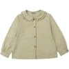 Luana Ruffled Peter Pan Collar Long Sleeve Blouse, Vintage Hay - Blouses - 1 - thumbnail