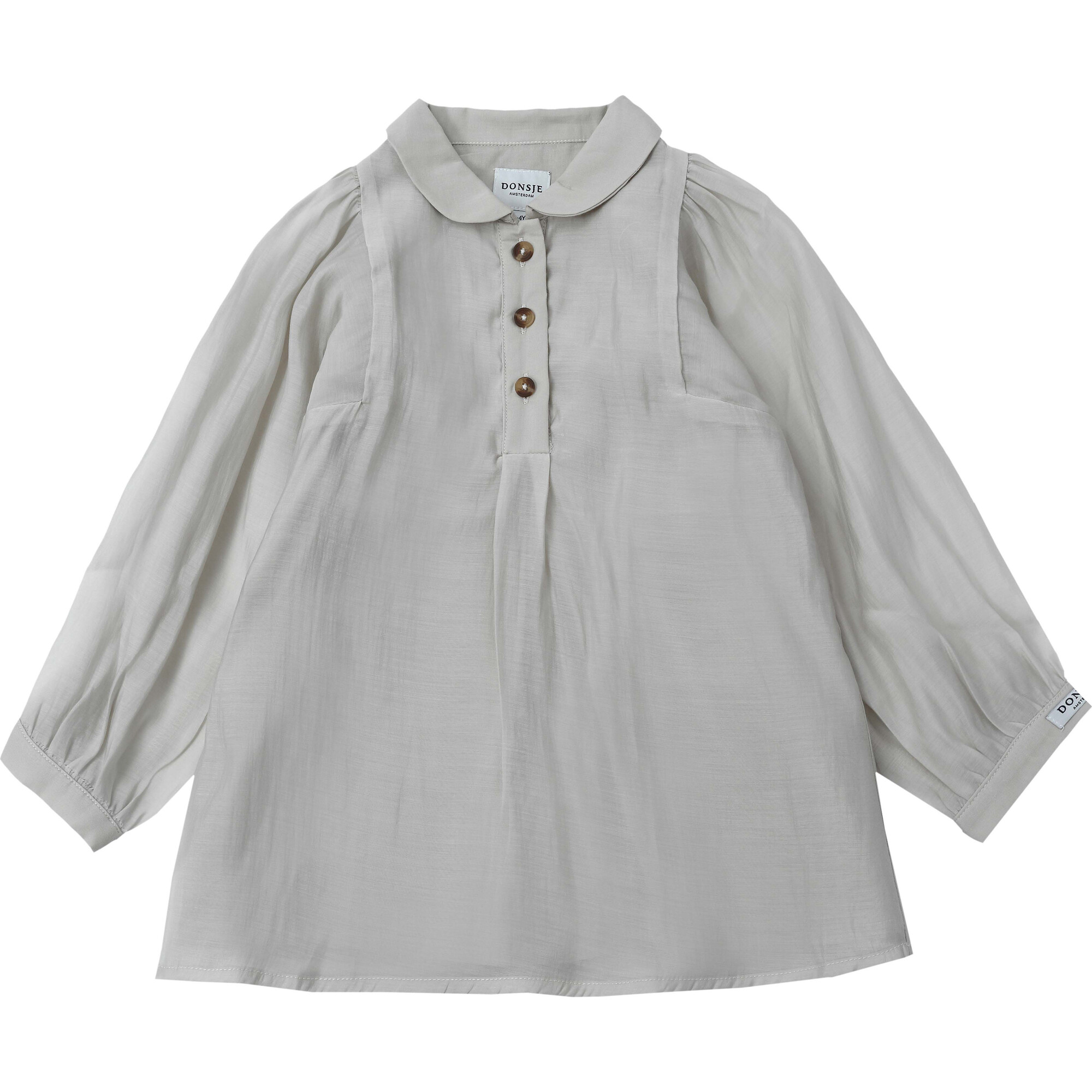 Lundi Peter Pan Collar A-Line Blouse, Feather Grey - Blouses - 1