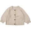 Loena Cable Knit Drop Shoulder Cardigan, Soft Sand - Cardigans - 1 - thumbnail