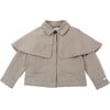 Lacos 2-Welt Pocket Cape Jacket, Brown Latte - Jackets - 1 - thumbnail