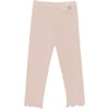 Joline Ruffle Hem Ribbed Leggings, Misty Rose - Leggings - 1 - thumbnail