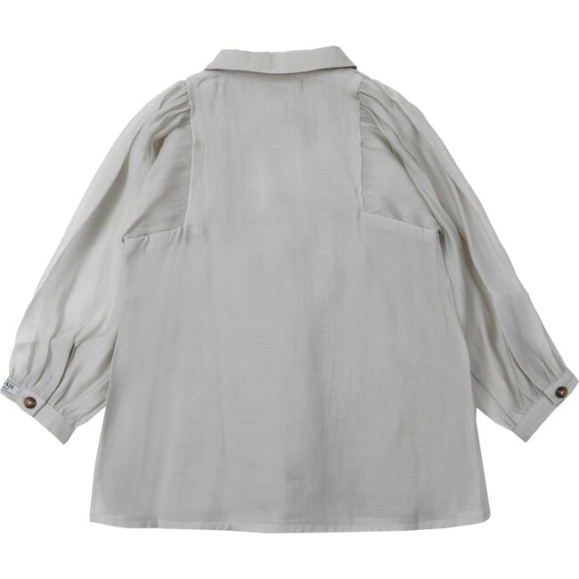 Lundi Peter Pan Collar A-Line Blouse, Feather Grey - Blouses - 3