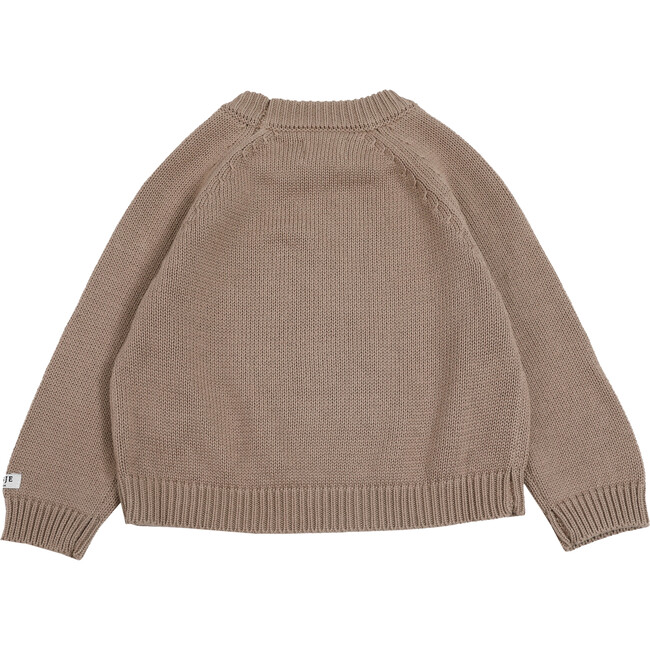 Loeke Bear Single Pocket Drop Shoulder Sweater, Hazelnut - Sweaters - 2