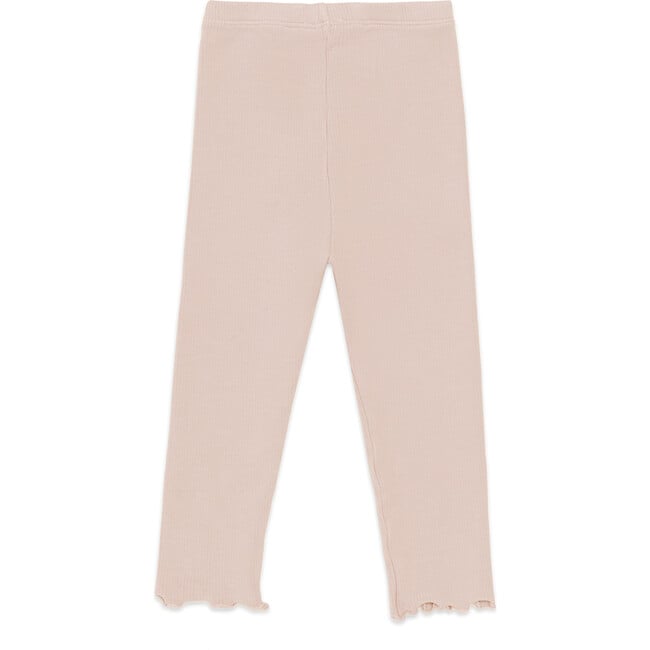 Joline Ruffle Hem Ribbed Leggings, Misty Rose - Leggings - 2