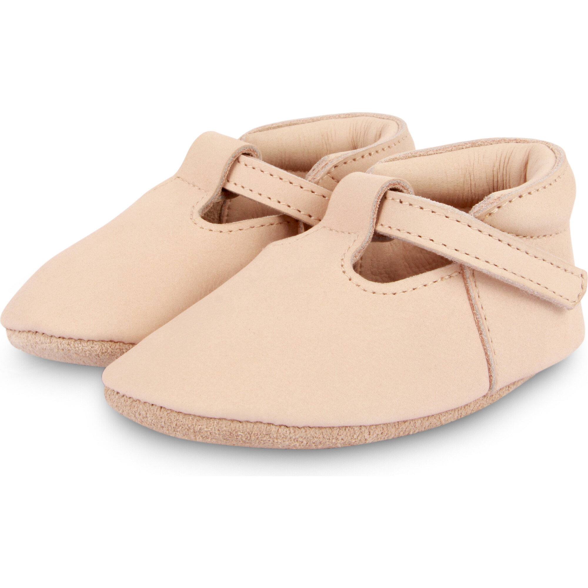 Elia Nubuck T-Bar Shoes, Powder - Crib Shoes - 1
