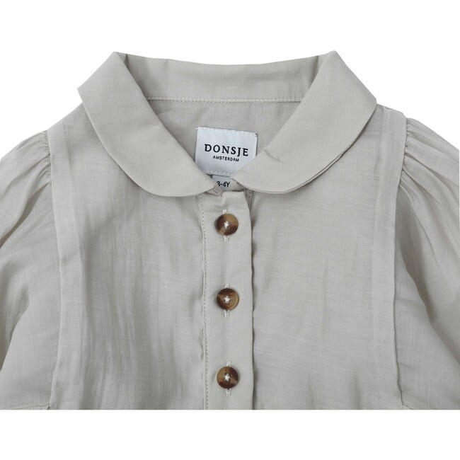 Lundi Peter Pan Collar A-Line Blouse, Feather Grey - Blouses - 4