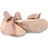 Lonny Nubuck Wavy Edge Chiffon Tie Bow Shoes, Powder - Crib Shoes - 5