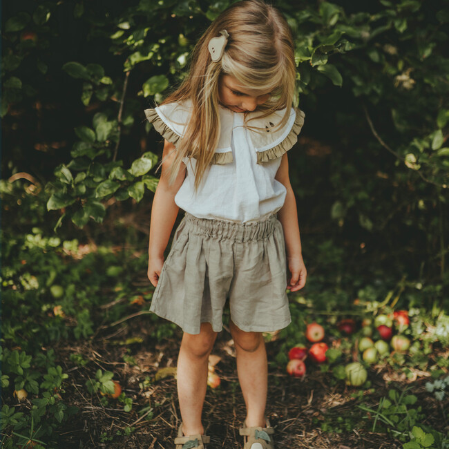 Jorin Wide Leg Flowy Shorts, Khaki Green - Shorts - 2