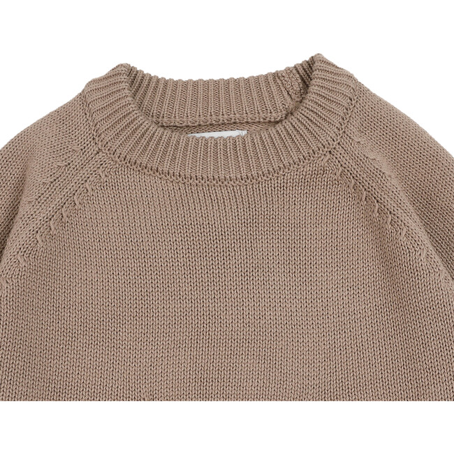 Loeke Bear Single Pocket Drop Shoulder Sweater, Hazelnut - Sweaters - 3