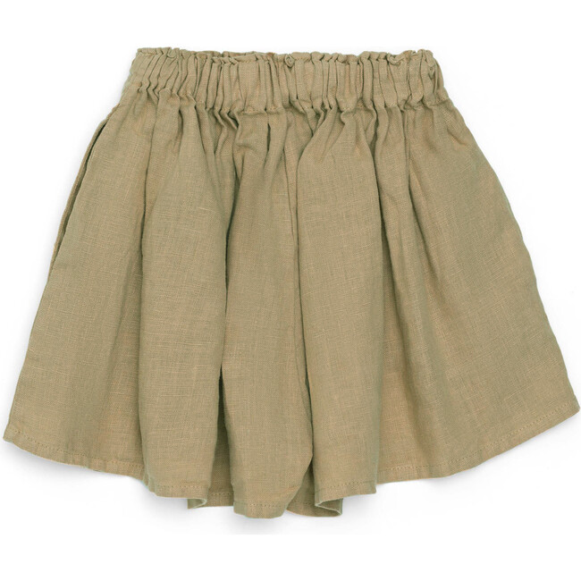 Jorin Wide Leg Flowy Shorts, Khaki Green - Shorts - 3