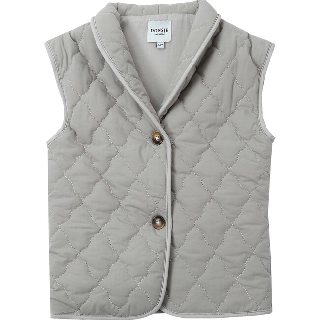 Blom 2-Buttoned Quilted Gilet, Stone Grey