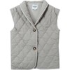 Blom 2-Buttoned Quilted Gilet, Stone Grey - Jackets - 1 - thumbnail