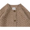 Loena Cable Knit Drop Shoulder Cardigan, Latte Melange - Cardigans - 4