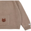 Loeke Bear Single Pocket Drop Shoulder Sweater, Hazelnut - Sweaters - 4