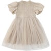 Ambre Puff Sleeve Smock Tutu Dress, Warm White - Dresses - 3