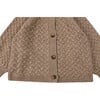 Loena Cable Knit Drop Shoulder Cardigan, Latte Melange - Cardigans - 5