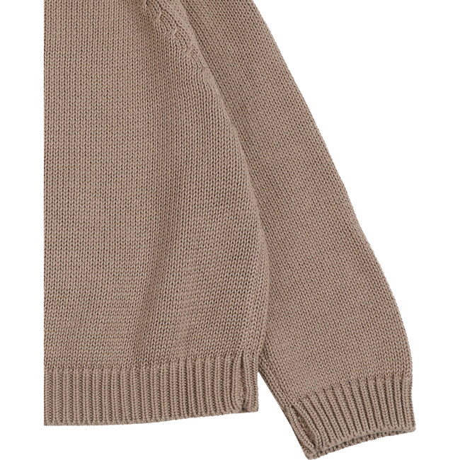 Loeke Bear Single Pocket Drop Shoulder Sweater, Hazelnut - Sweaters - 6
