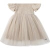 Ambre Puff Sleeve Smock Tutu Dress, Warm White - Dresses - 5