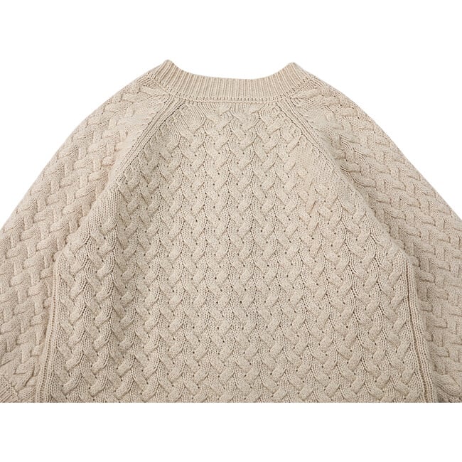 Loena Cable Knit Drop Shoulder Cardigan, Soft Sand - Cardigans - 7