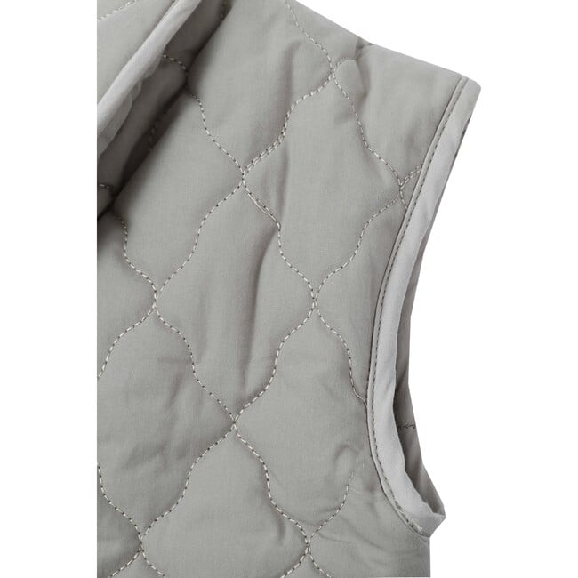 Blom 2-Buttoned Quilted Gilet, Stone Grey - Jackets - 6