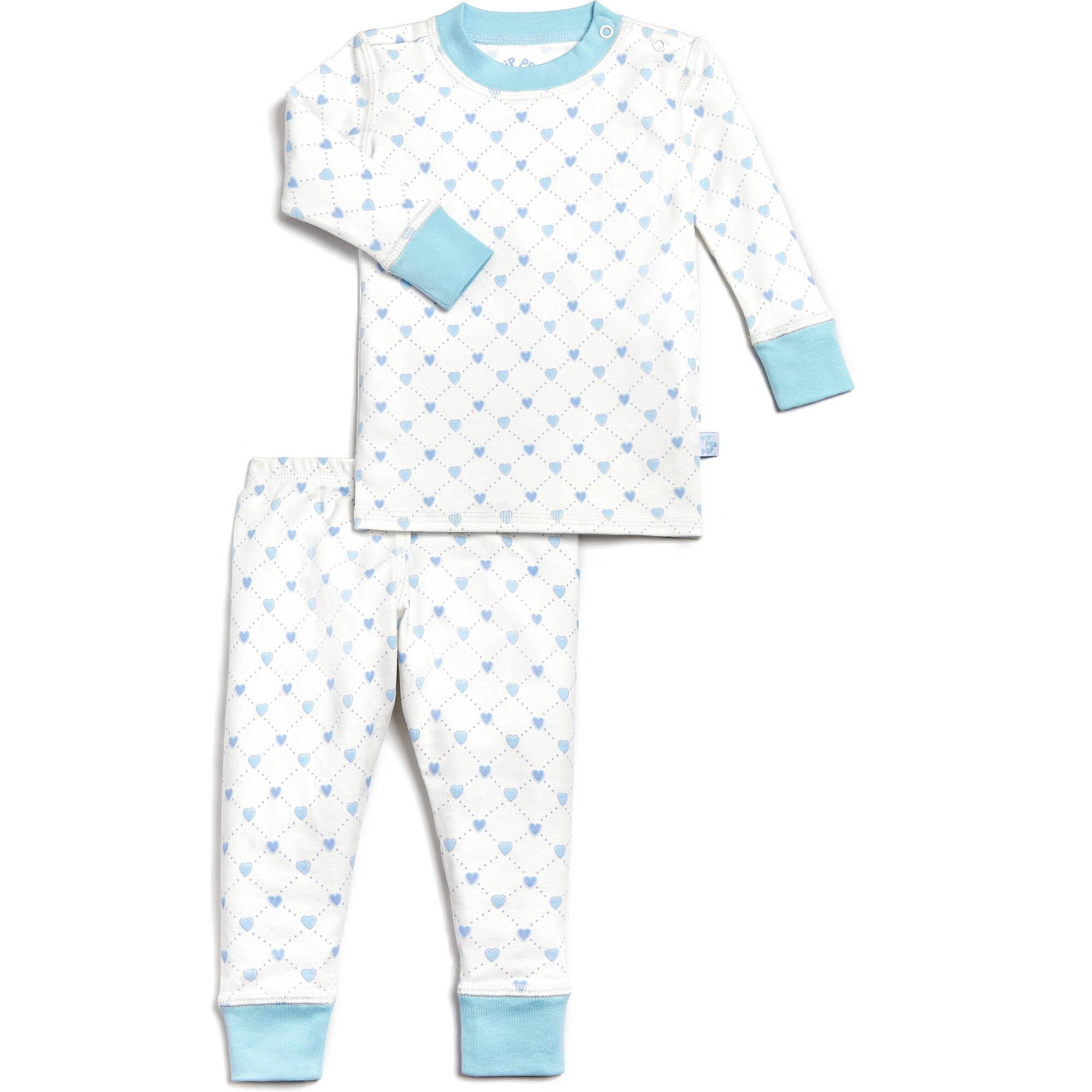 Two-Piece PJs, Blue Hearts - Pajamas - 1