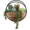 Round Wood & Metal Wall Planter - Plants - 1 - thumbnail