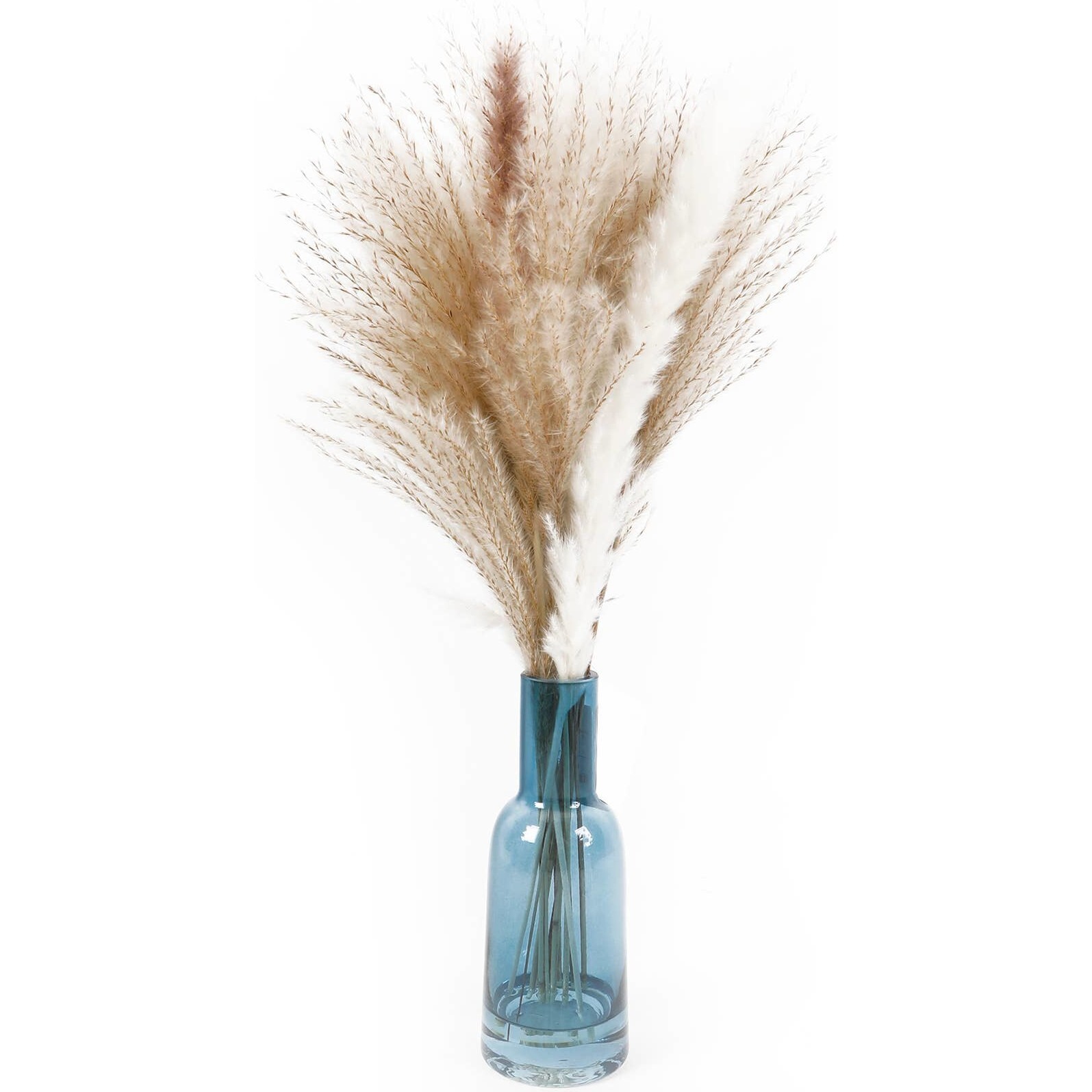 Pampas Grass Mix In Blue Vase - Plants - 1