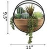 Round Wood & Metal Wall Planter - Plants - 3