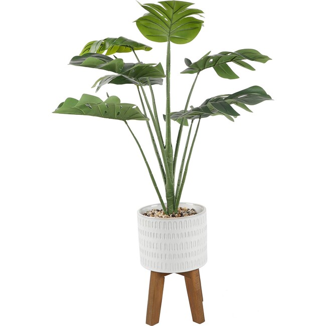 Faux Split-Leaf In Raindrop Stand