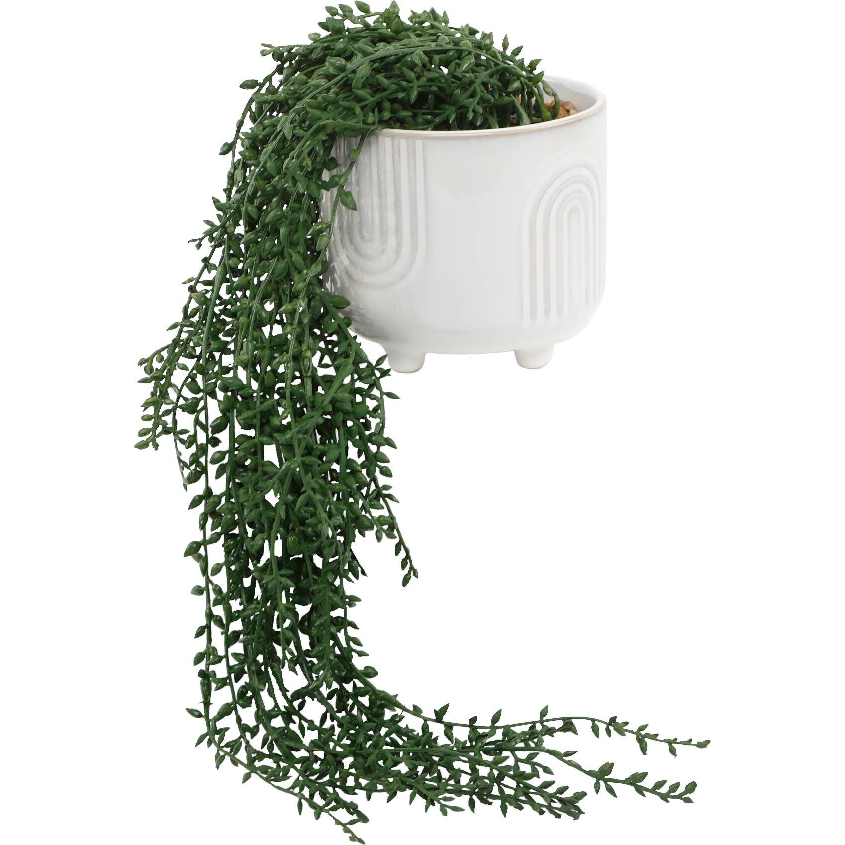 Faux String Of Beads In Rainbow Ceramic Pot - Plants - 1