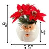 Faux Poinsettias in Ceramic Santa Pot - Accents - 3