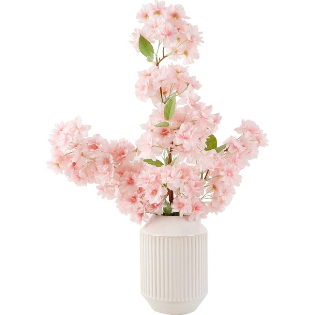 Faux Cherry Blossom in Ceramic Vase