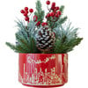 Christmas Mix In Red Cityscape Ceramic Pot - Plants - 1 - thumbnail