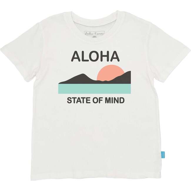 Aloha State Of Mind Crew Neck Short Sleeve Vintage Tee, White