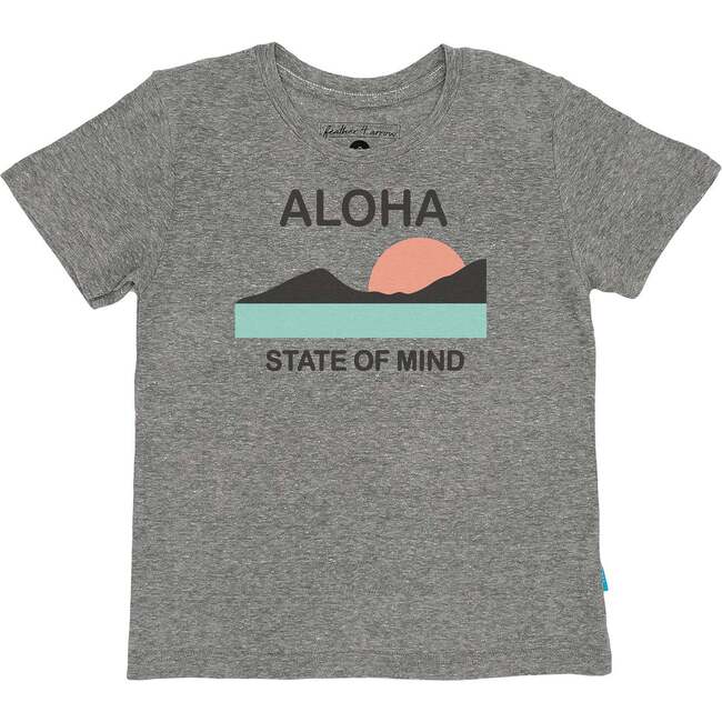 Aloha State Of Mind Crew Neck Short Sleeve Vintage Tee, Heather Gray