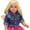 18" Doll Acid Washed Jean Jacket, Light Blue - Doll Accessories - 1 - thumbnail