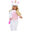 18" Doll, Unicorn Costume - Plush White - Doll Accessories - 1 - thumbnail