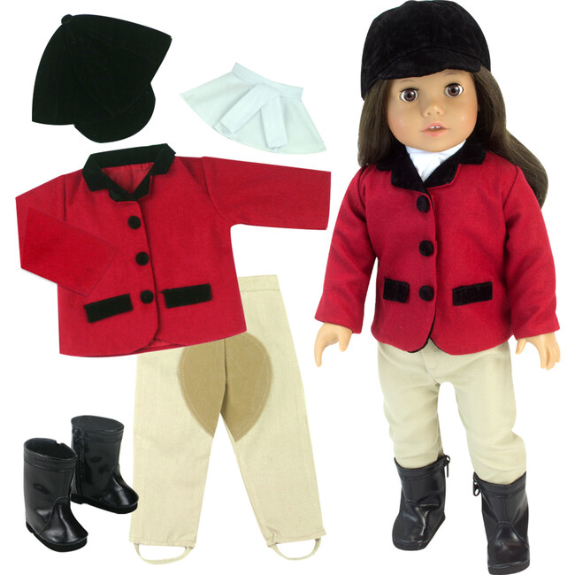 18" Doll Red Riding Outfit & Black Boots