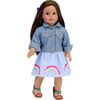 18" Doll Rainbow Stripe Skirt & Tank, White - Doll Accessories - 1 - thumbnail