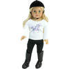 18" Doll, Purple Horse T, Black Leggings, Black Riding Helmet & Black Riding Boots, White - Doll Accessories - 1 - thumbnail