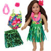 18" Doll Hawaiian Floral Bathing Suit, "Grass" Skirt, Floral Lei & Flower Hair clip - Doll Accessories - 1 - thumbnail