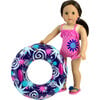 18'' Doll Ruffle Polka Dot Bathing Suit & Inner Tube Set, Hot Pink - Doll Accessories - 1 - thumbnail