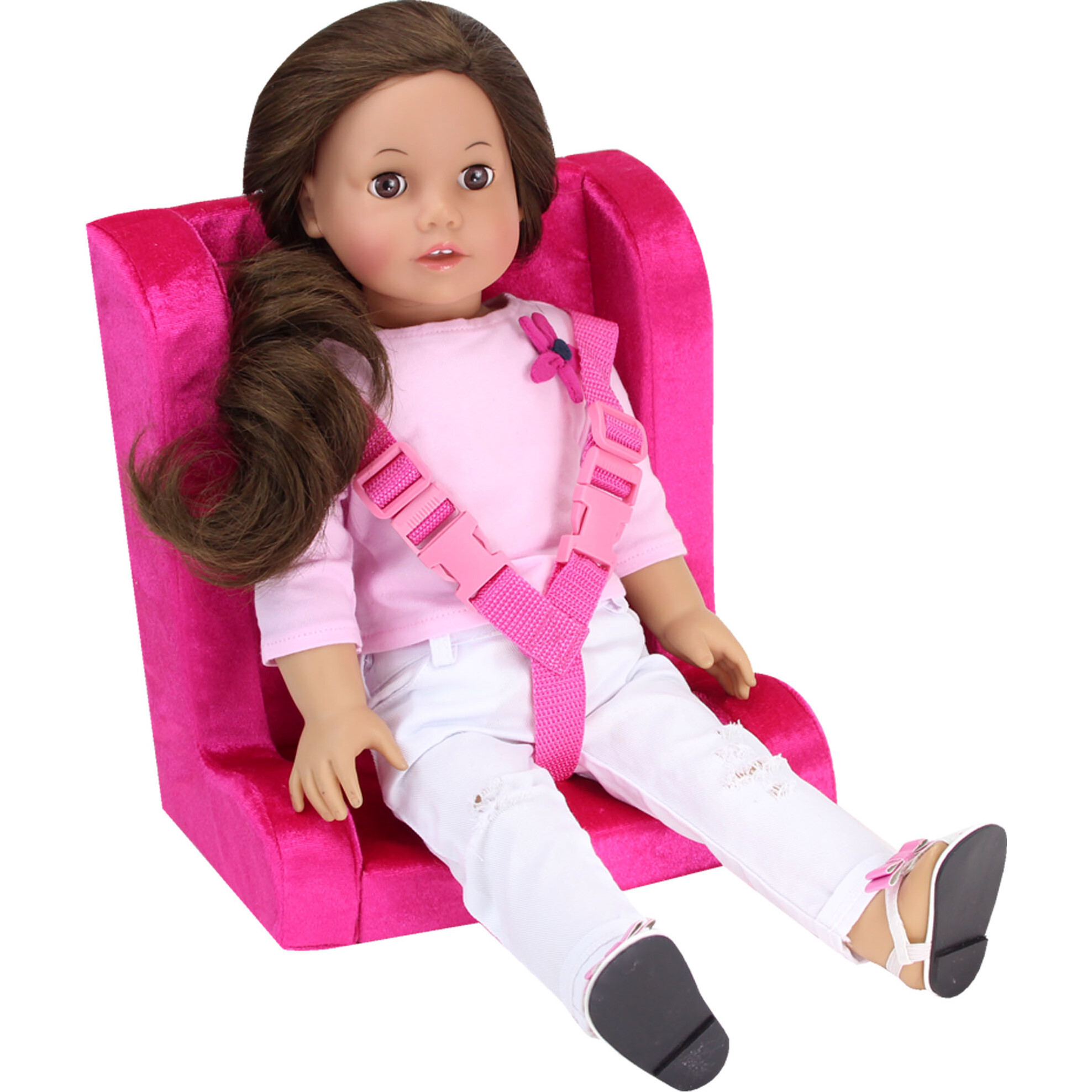 18" Doll Car Seat, Hot Pink - Doll Accessories - 1