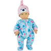 15" Doll Print Fleece Sleeper & Hat, Light Blue - Doll Accessories - 1 - thumbnail