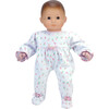 15" Doll Floral Print Sleeper, Light Pink - Doll Accessories - 1 - thumbnail