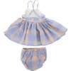 Mandras Plaid Party Dress, Periwinkle - Dresses - 2